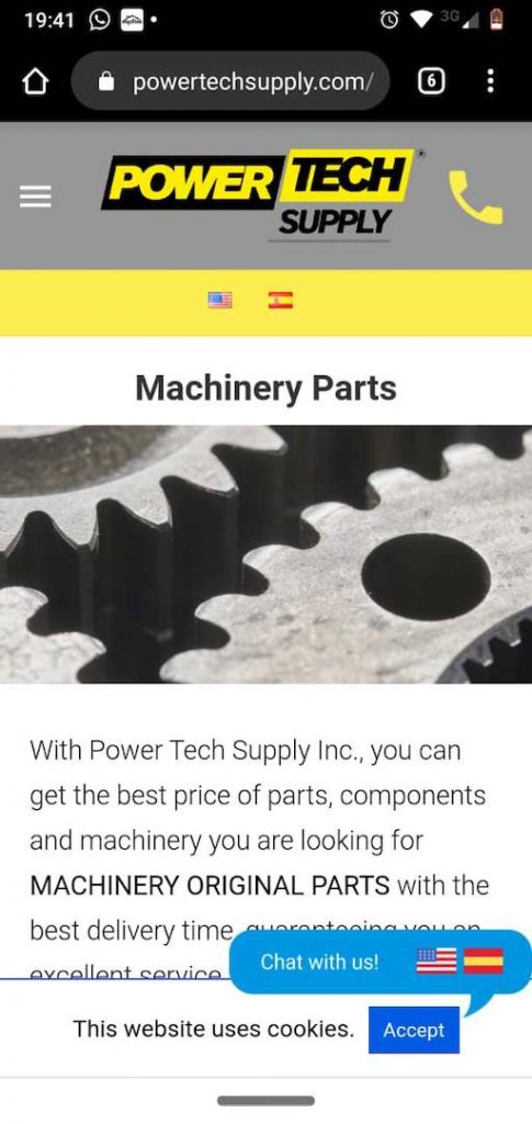 Campaña de Venta de Machinery Parts (Partes para Maquinaria)